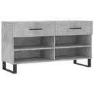 Trendy schoenenbank met bewerkt hout en ijzeren poten - Betongrijs / 1 - Schoenenrekken