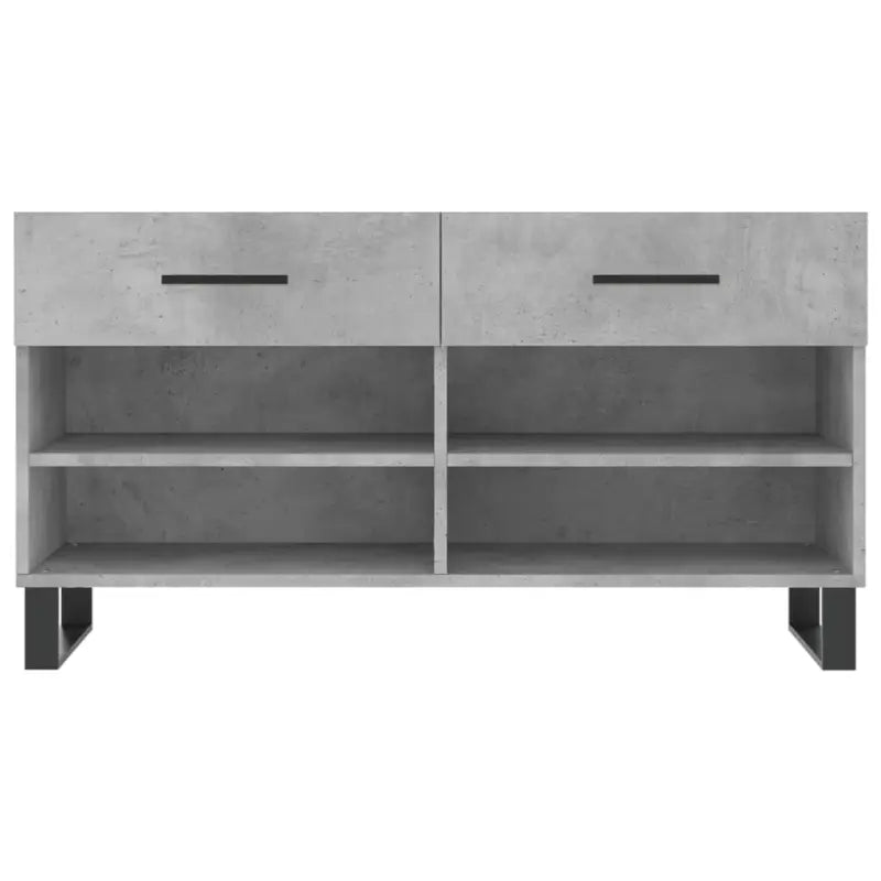 Trendy schoenenbank met bewerkt hout en ijzeren poten - Betongrijs / 1 - Schoenenrekken