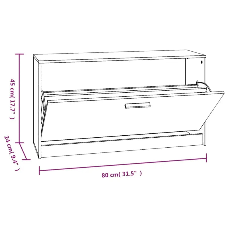 Schoenenbank 80X24X45 Cm Bewerkt Hout