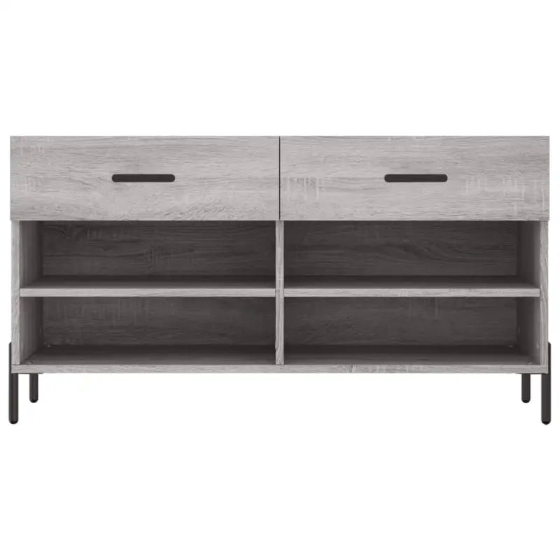 Trendy schoenenrek met ijzeren poten in grijs sonoma van bewerkt hout - Grijs sonoma / 1 - Schoenenrekken