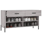 Trendy schoenenrek met ijzeren poten in grijs sonoma van bewerkt hout - Grijs sonoma / 1 - Schoenenrekken