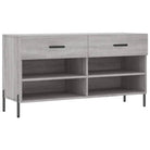 Trendy schoenenrek met ijzeren poten in grijs sonoma van bewerkt hout - Grijs sonoma / 1 - Schoenenrekken