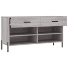 Trendy schoenenrek met ijzeren poten in grijs sonoma van bewerkt hout - Grijs sonoma / 1 - Schoenenrekken