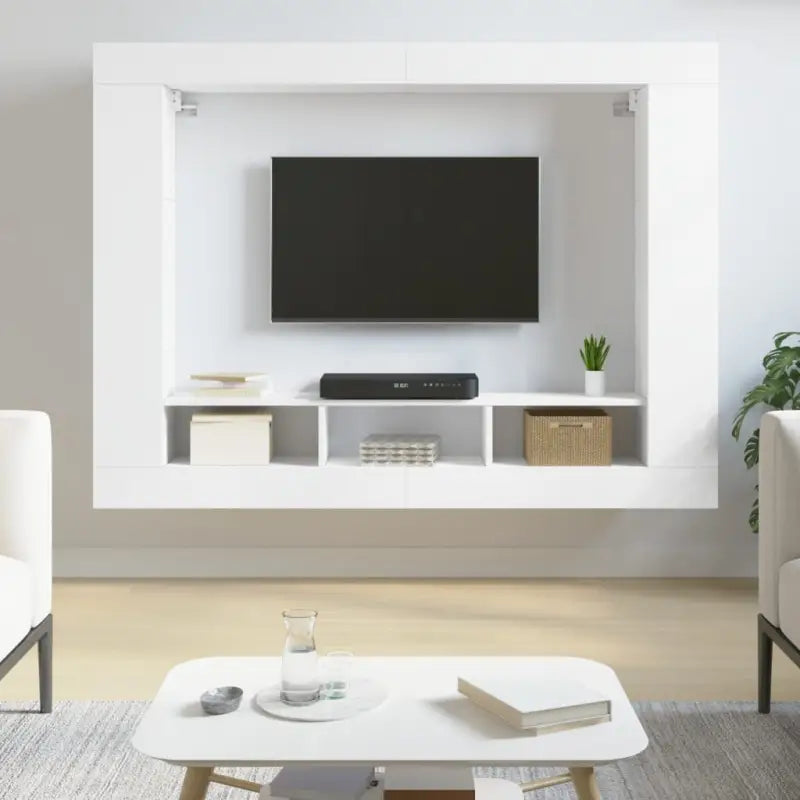 Trendy stevig tv-meubel van bewerkt hout met duurzaam en stabiel ontwerp - Wit / 1 - Tv-meubels