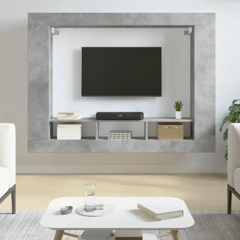 Trendy stevig tv-meubel van bewerkt hout met duurzaam en stabiel ontwerp - Betongrijs / 1 - Tv-meubels