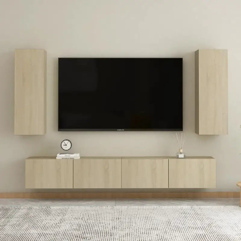 Trendy Televisiekast met muurbevestiging voor een tijdloze uitstraling - Sonoma eiken / 1 / 160 cm - Tv-meubels