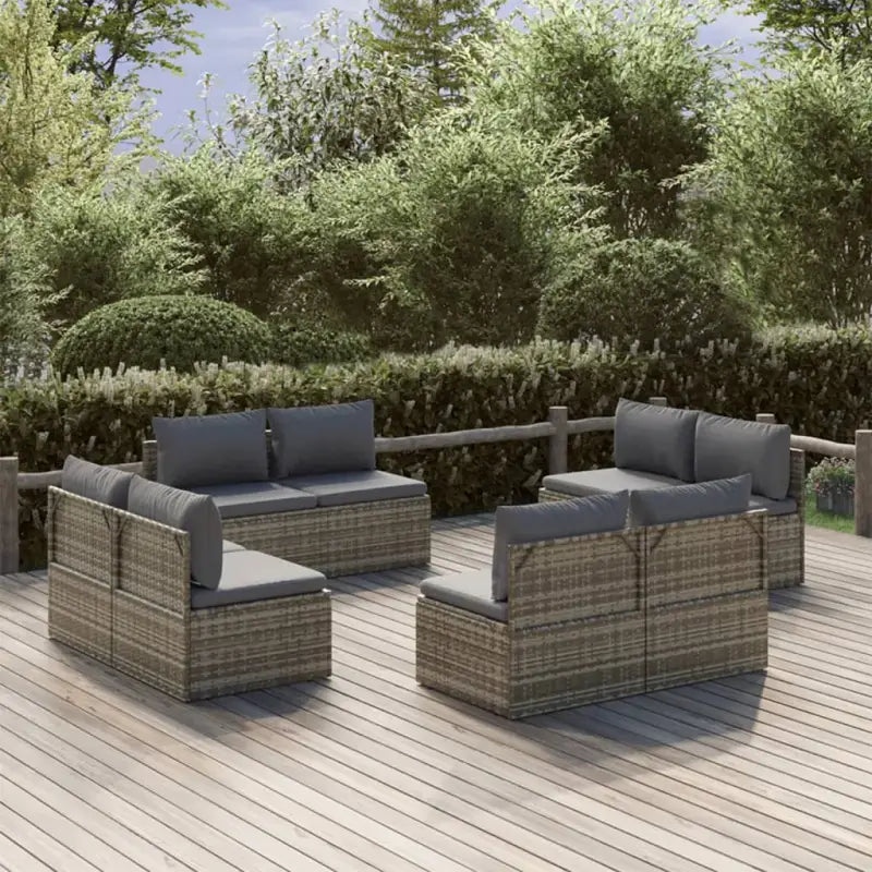 Trendy tuinbanken met waterdichte zak en duurzaam poly rattan - 8 / 8x midden - Tuinsets