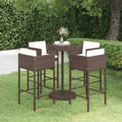 Trendy tuinbarset van waterbestendig PE-rattan voor gezellige buitenmomenten - Bruin - Tuinsets