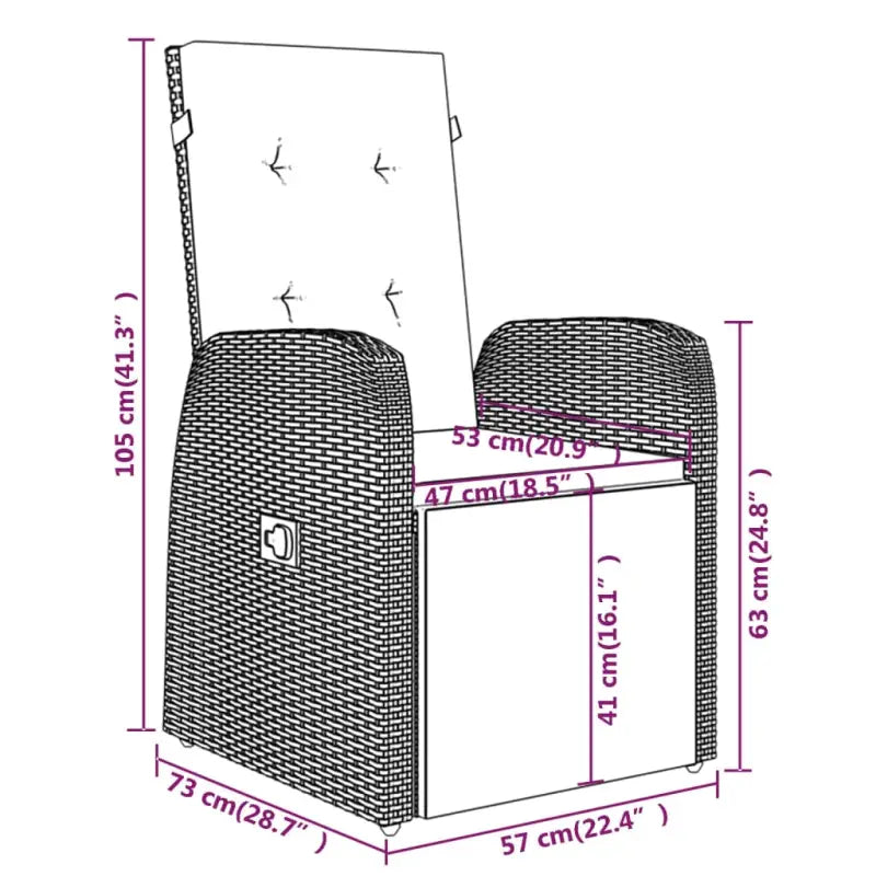 Trendy tuinmeubelset met verstelbare rugleuningen en stoelen gemakkelijk - Grijs - Tuinsets