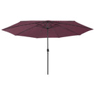 Trendy tuinparasol met LED-verlichting voor schaduw en UV-bescherming - Bordeauxrood / 1 - Parasols en zonneschermen