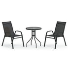 Trendy tuinset met gehard glas voor een stijlvolle terrasbeleving - Zwart / na / 3 - Tuinsets