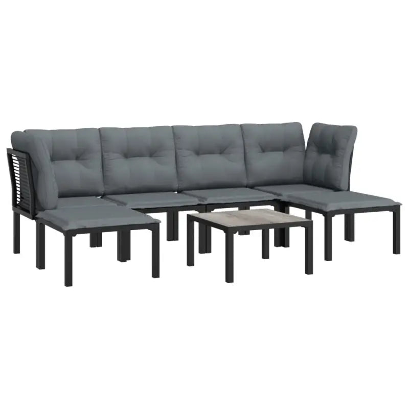 Trendy tuinset met gepoedercoat staal en weerbestendig PE-rattan - Tuinsets