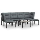 Trendy tuinset met gepoedercoat staal en weerbestendig PE-rattan - Tuinsets