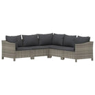 Trendy tuinset met poly rattan en armleuning links - Tuinsets