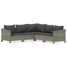 Trendy tuinset met poly rattan en armleuning links - Tuinsets