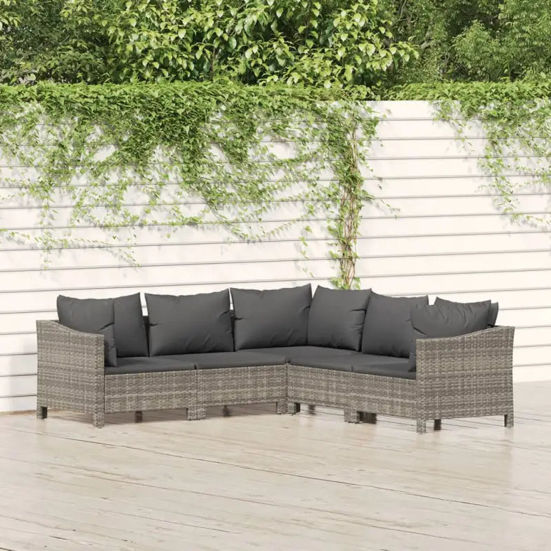 Trendy tuinset met poly rattan en armleuning links - Tuinsets