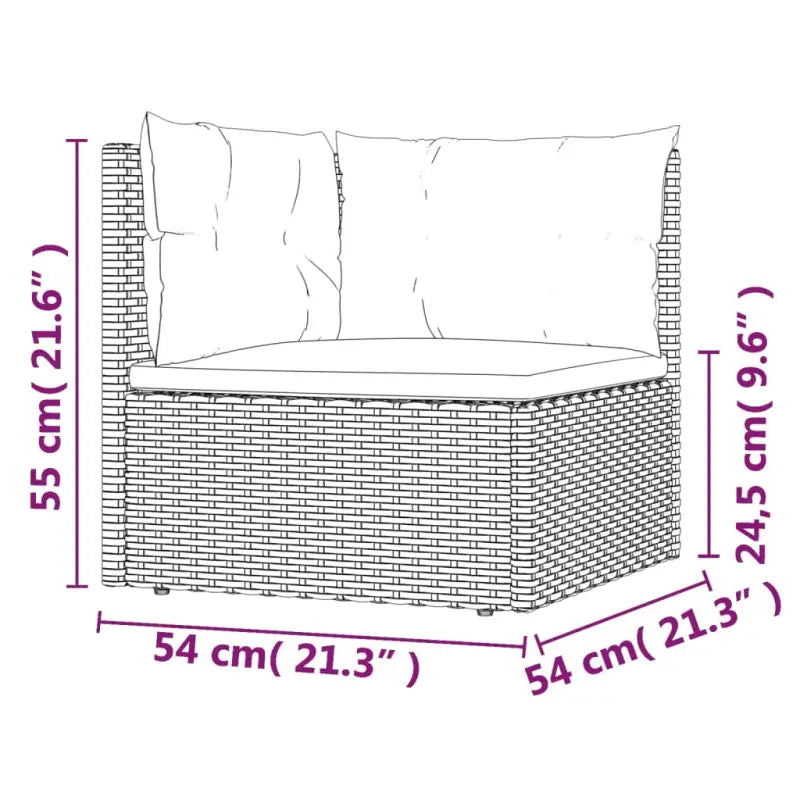 Trendy tuinset met poly rattan en comfortabele afmetingen zitting - Tuinsets
