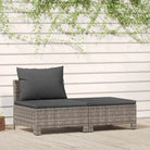 Trendy tuinset met poly rattan en lichtgewicht constructie - midden + voetensteun - Tuinsets