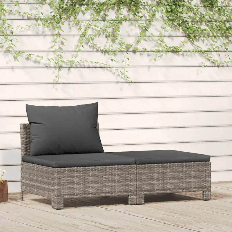 Trendy tuinset met poly rattan en lichtgewicht constructie - midden + voetensteun - Tuinsets