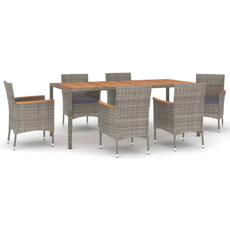Trendy tuinset met poly rattan en natuurlijke olieafwerking - 190 cm tafellengte - Tuinsets