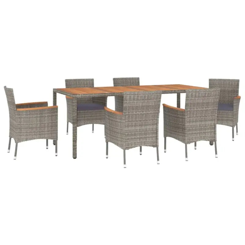 Trendy tuinset met poly rattan en natuurlijke olieafwerking - 190 cm tafellengte - Tuinsets