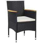 Trendy tuinset met poly rattan en natuurlijke olieafwerking - Zwart / Ø 80 cm table - Tuinsets