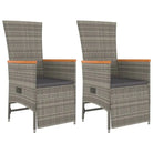 Trendy tuinset met poly rattan en verstelbare tuinstoel van massief acaciahout - Tuinsets