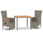 Trendy tuinset met poly rattan en verstelbare tuinstoel van massief acaciahout - Tuinsets