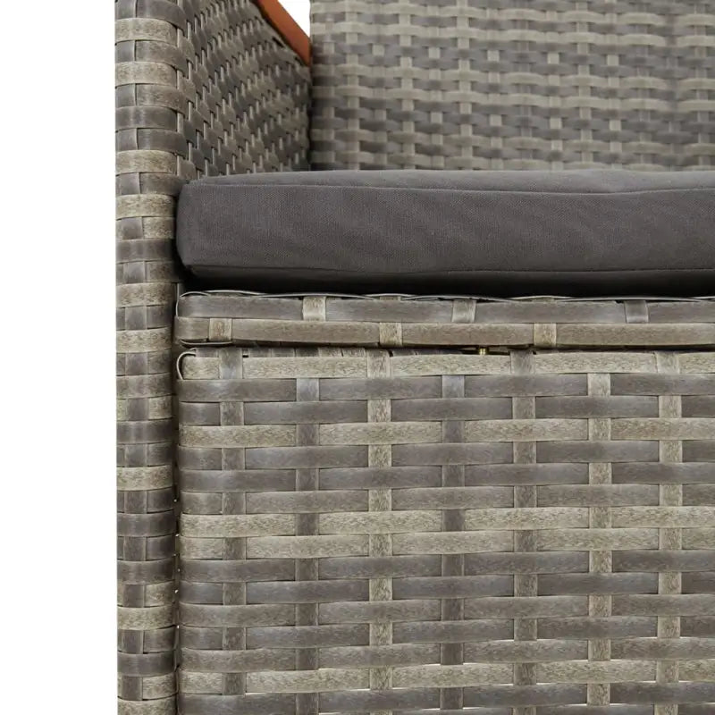 Trendy tuinset met poly rattan en verstelbare tuinstoel van massief acaciahout - Tuinsets