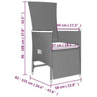 Trendy tuinset met poly rattan en verstelbare tuinstoel van massief acaciahout - Tuinsets