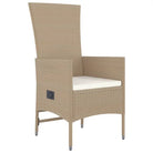 Trendy tuinset met poly rattan en verstelbare tuinstoel voor terras - Tuinsets