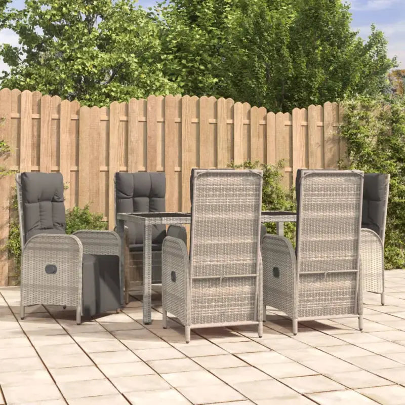 Trendy tuinset met poly rattan en verstelbare tuinstoelen van massief acaciahout - Tuinsets