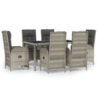 Trendy tuinset met poly rattan en verstelbare tuinstoelen van massief acaciahout - Tuinsets