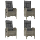 Trendy tuinset met poly rattan en verstelbare tuinstoelen van massief acaciahout - Tuinsets