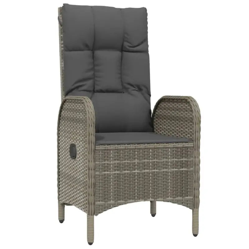 Trendy tuinset met poly rattan en verstelbare tuinstoelen van massief acaciahout - Tuinsets
