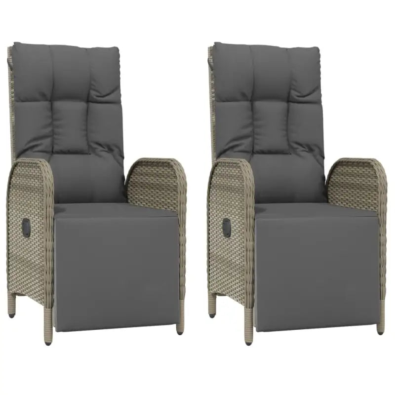 Trendy tuinset met poly rattan en verstelbare tuinstoelen van massief acaciahout - Tuinsets