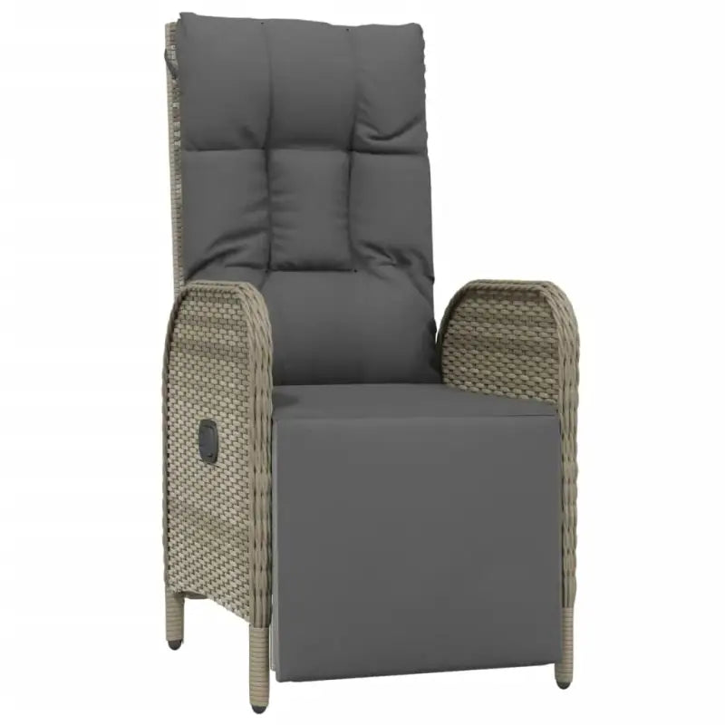 Trendy tuinset met poly rattan en verstelbare tuinstoelen van massief acaciahout - Tuinsets