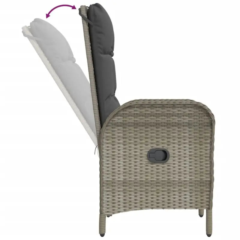 Trendy tuinset met poly rattan en verstelbare tuinstoelen van massief acaciahout - Tuinsets