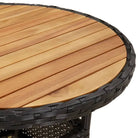 Trendy tuinset van poly rattan en gepoedercoat staal in zwart materiaal - Tuinsets