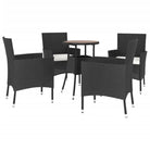 Trendy tuinset van poly rattan en gepoedercoat staal in zwart materiaal - Tuinsets