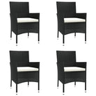 Trendy tuinset van poly rattan en gepoedercoat staal in zwart materiaal - Tuinsets