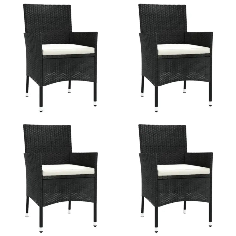Trendy tuinset van poly rattan en gepoedercoat staal in zwart materiaal - Tuinsets