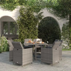 Trendy Tuinset van Waterbestendig PE-rattan voor Gezellig Buitenleven - Grijs / 109 cm tafellengte / 8x Fauteuil