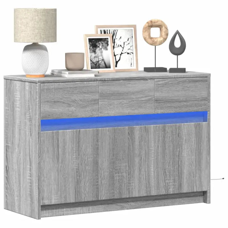 Trendy TV-meubel met LED-verlichting in Grijs Sonoma Eiken - Grijs sonoma / 1 - Tv-meubels