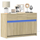 Trendy TV-meubel met LED-verlichting in Grijs Sonoma Eiken - Sonoma eiken / 1 - Tv-meubels