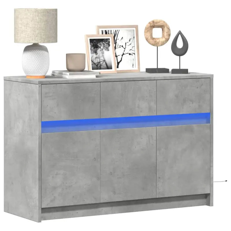 Trendy TV-meubel met LED-verlichting in Grijs Sonoma Eiken - Betongrijs / 1 - Tv-meubels