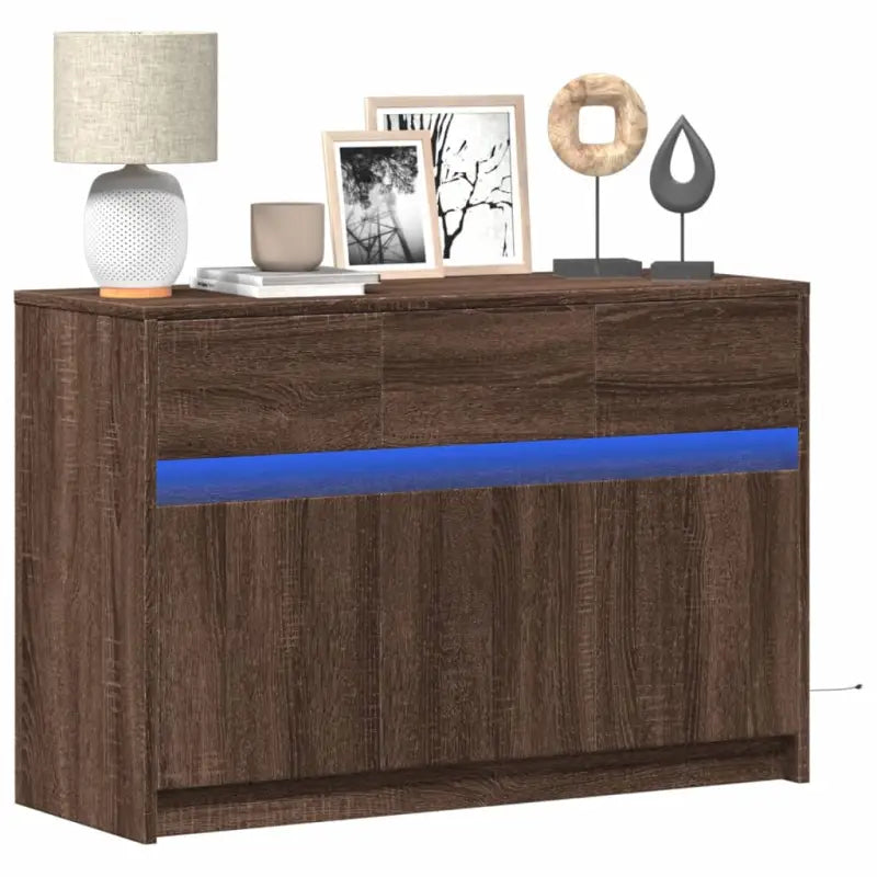 Trendy TV-meubel met LED-verlichting in Grijs Sonoma Eiken - bruin eikenkleur / 1 - Tv-meubels