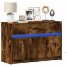 Trendy TV-meubel met LED-verlichting in Grijs Sonoma Eiken - Gerookt eiken / 1 - Tv-meubels