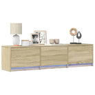 Trendy TV-meubel met LED-verlichting in grijs Sonoma eiken stijl - Sonoma eiken / 1 / 165 cm - Tv-meubels