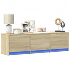 Trendy TV-meubel met LED-verlichting in grijs Sonoma eiken stijl - Sonoma eiken / 1 / 140 cm - Tv-meubels